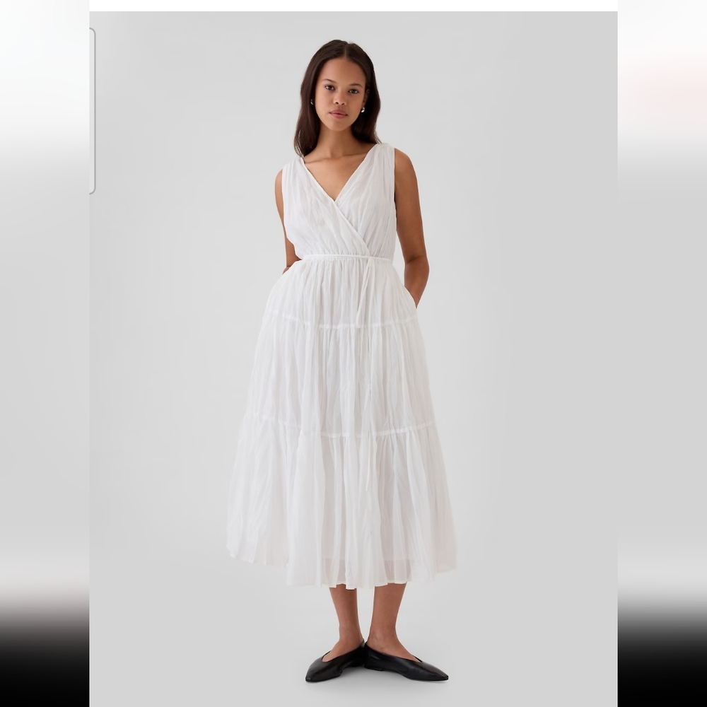 Gap Pleated Tiered Maxi Dress Size Large